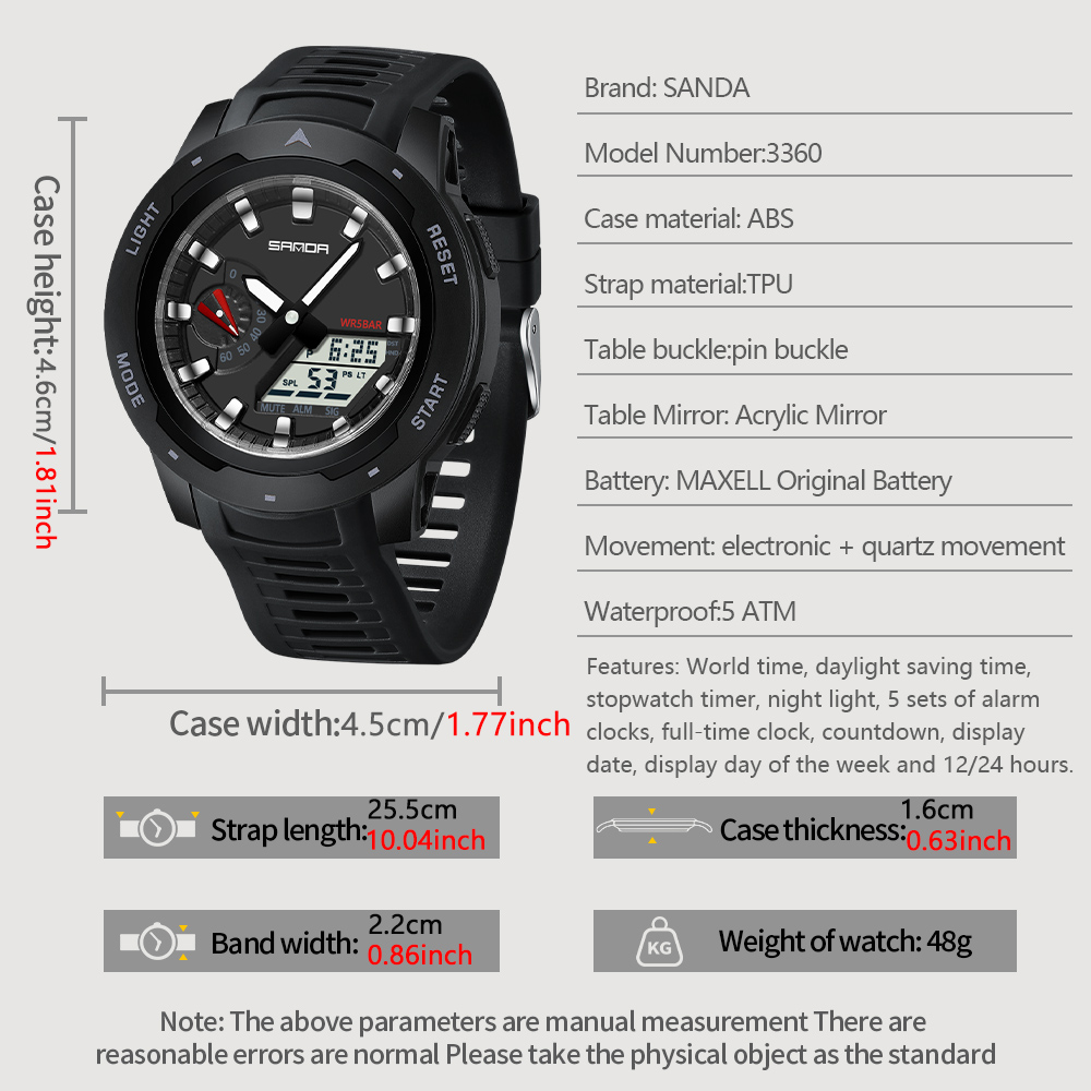 SANDA Men's Casual Sport Wrist - đánh giá và giá Seiko Watch Presage
